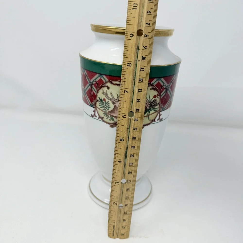 Rare Noritake Royal Hunt, 3930, Plaid, Fruit,‎ Animals: Flower Vase, 9